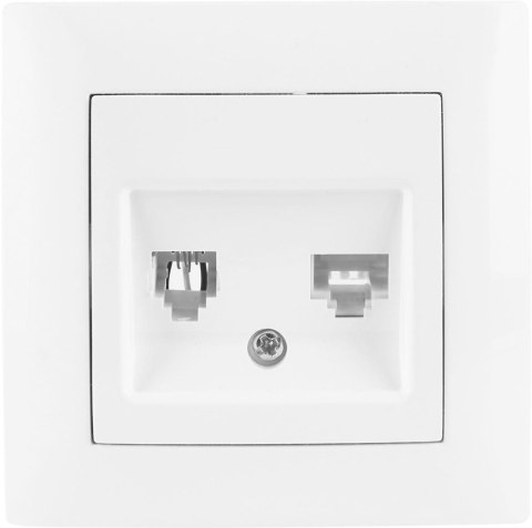 Gniazdo telefoniczno-komputerowe VCX WESA LC 42 Biały