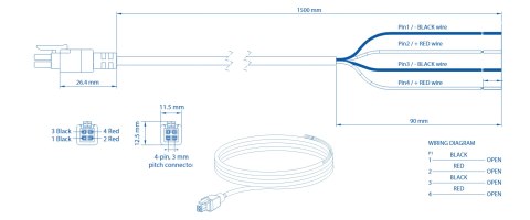KABEL ZASILAJĄCY PR2PL15B 1.5 m Teltonika