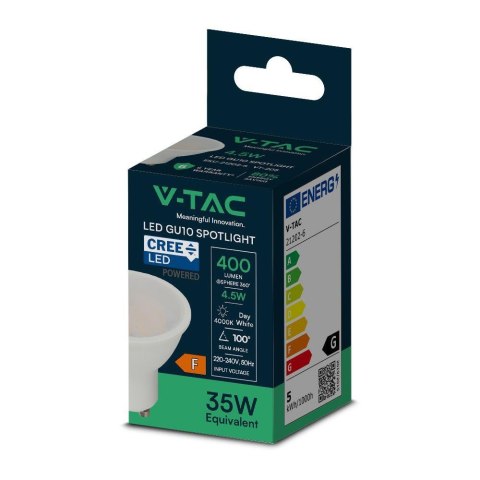 Żarówka LED V-TAC CREE CHIP 4,5W GU10 110st VT-205 4000K 400lm 6 lat gwarancji