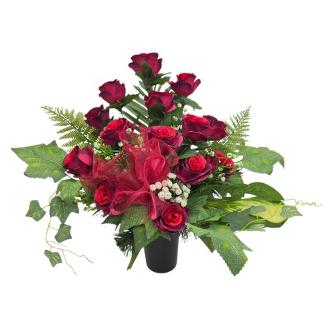 Bukiet flakon stroik na cmentarz kompozycja kwiatowa na wszystkich świętych