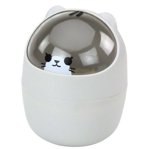 Mini Kosz Miś Na Biurko Stolik Szary Grafitowy 1L 16cm