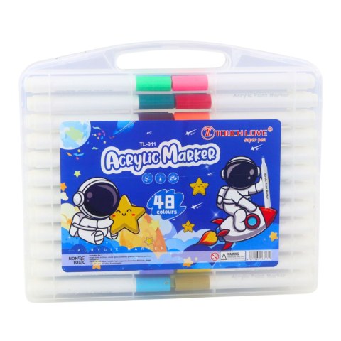 Zestaw Pisaków Markerów Akrelowych W Organizerze 48szt.