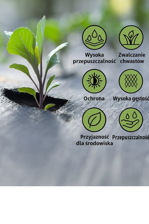 Agrotkanina Czarna 160 cm x50m UV 90g Antychwastowa Agrowłóknina + Kotwy