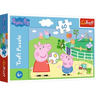 Puzzle - 60 - Zabawy w gronie przyjaciół - Świnka Peppa - Trefl 17356