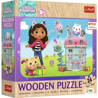 Puzzle Drewniane - 24 - Wesoła Gabby i przyjaciele - Koci Domek Gabi - Trefl 20268