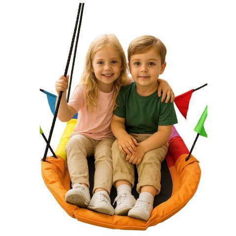 Huśtawka Ogrodowa Bocianie Gniazdo Prostokątna Kolorowa 167 x 75cm