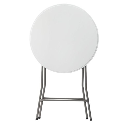 Stół Składany Z Blokadą Cateringowy Bankietowy Stolik Okrągły Biały 80x73cm