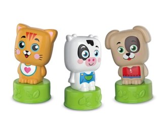 Clemmy Słodkie Zwierzaki Kotek Piesek Krówka Klocki Książeczka Clementoni 17849