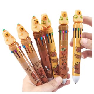 Długopis Kapibara Figurka Wielokolorowy Automatyczny Kapibara 10w1