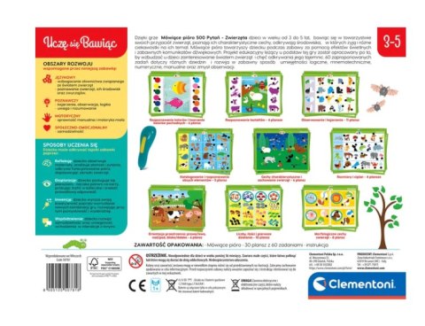 Mówiące Pióro 500 Pytań Zwierzęta Uczę się Bawiąc Język Polski Clementoni 50781