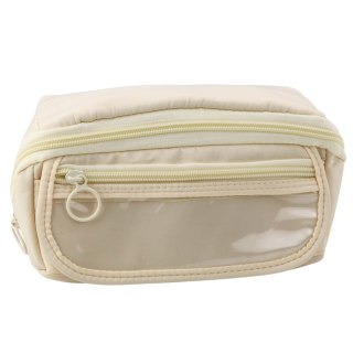 Piórnik Przybornik Szkolny Rozkładany Pojemny Kremowy Beżowy 20x10cm