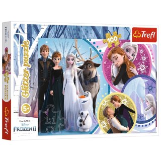 Puzzle - 100 Glitter - W blasku miłości - Disney Kraina Lodu II - Trefl 14817