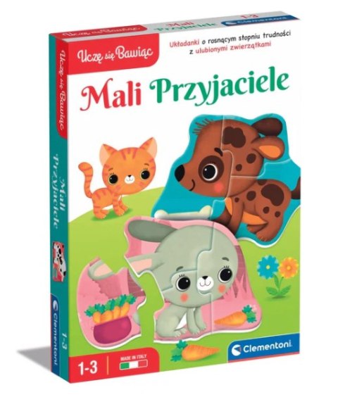 Puzzle Mali Przyjaciele Zwierzątka Farma Uczę się Bawiąc Język Polski Clementoni 50761