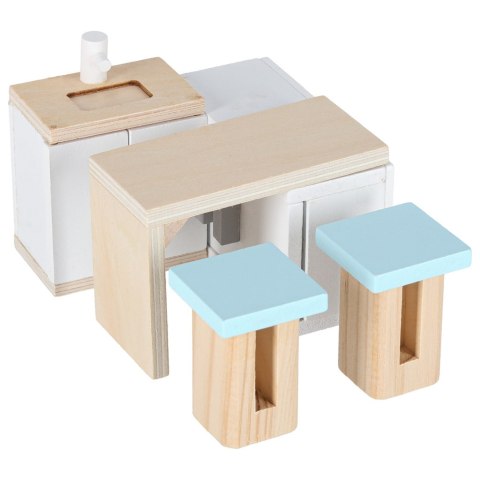 Domek dla lalek w walizce akcesoria drewniane mebelki