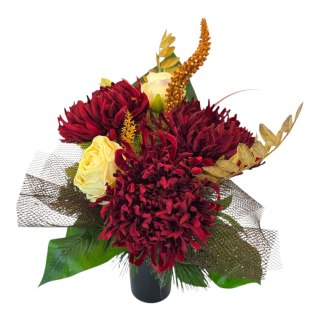 Bukiet flakon stroik na cmentarz kompozycja kwiatowa na wszystkich świętych