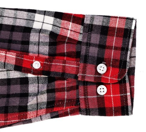 KOSZULA FLANELOWA KRATA CZERWONO-CZARNO-BIAŁA ROZMIAR L