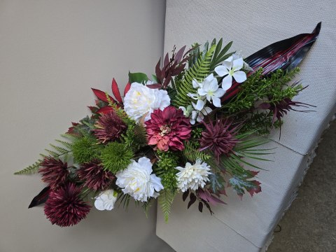 Stroik na cmentarz kwiaty wiązanka miska na grób wszystkich świętych