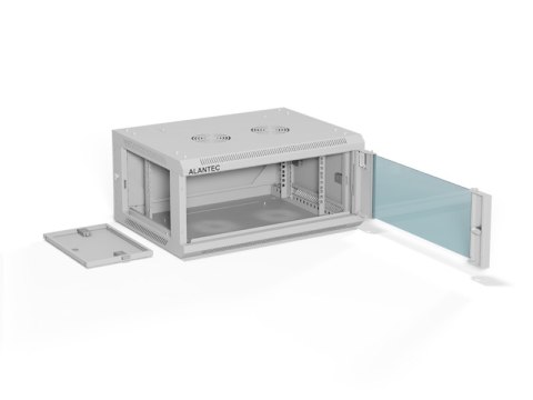 Szafa wisząca 19" 4U 600x450, drzwi szklane jednoskrzydłowe, tył osłona pełna demontowalna, osłony boczne pełne demontowalne zam