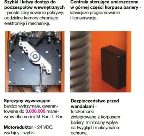 Szlaban NICE M5BAR - zestaw do 4 metrów