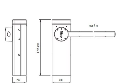 Szlaban NICE M7BAR - zestaw do 7 metrów