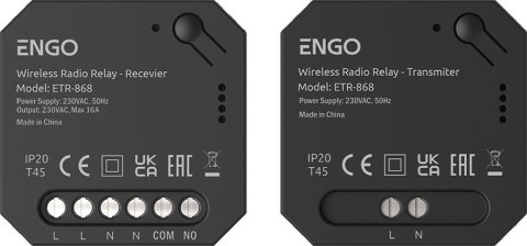 ENGO Controls ETR-868 - Przekaźnik bezprzewodowy EngoLink, nadajnik+odbiornik sterowany radiowo, 868Mhz, 230V