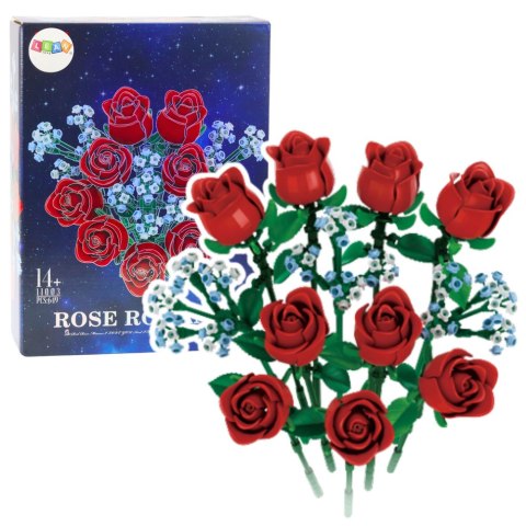 Klocki Konstrukcyjne Bukiet Kwiatów Róże Czerwone 649 el.