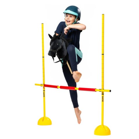 Zestaw Skippi - Hobby Horse Czarny i przeszkoda do skakania 135 cm