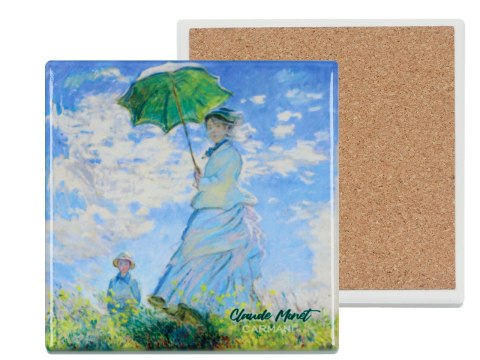 Podkładka ceramiczna, kwadratowa - C. Monet, Kobieta z Parasolem (CARMANI)