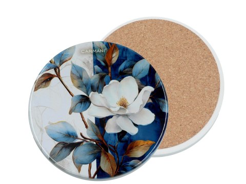 Podkładka ceramiczna, okrągła - Kwiaty (CARMANI)