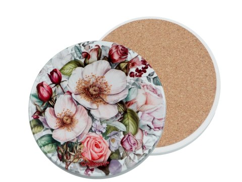 Podkładka ceramiczna, okrągła - Kwiaty (CARMANI)