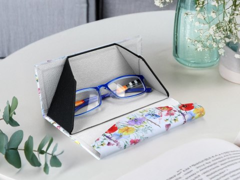 Etui na okulary, składane - Dekoracja kwiatowa (CARMANI)