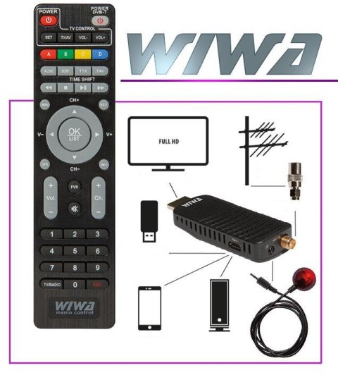 Tuner DVB-T/T2 WIWA H.265 MINI Tuner DVB-T/T2 WIWA H.265 MINI