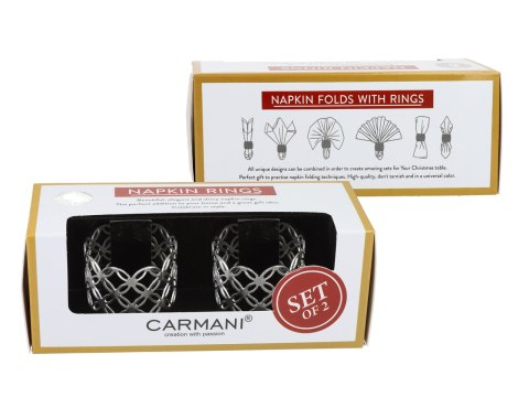 Kpl. 2 Pierścieni na serwetkę - Obrączki ażurowe, srebrna