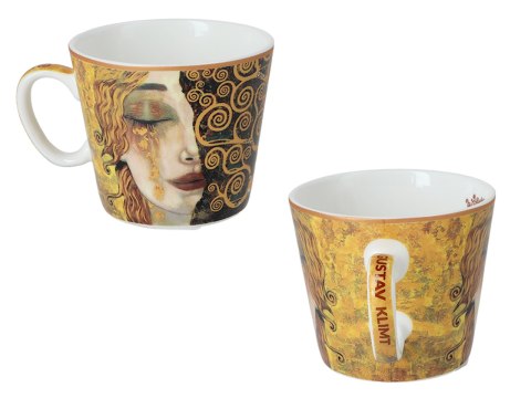 Kpl. 2 filiżanek espresso - G. Klimt, Złote łzy (białe i czarne tło) (CARMANI)