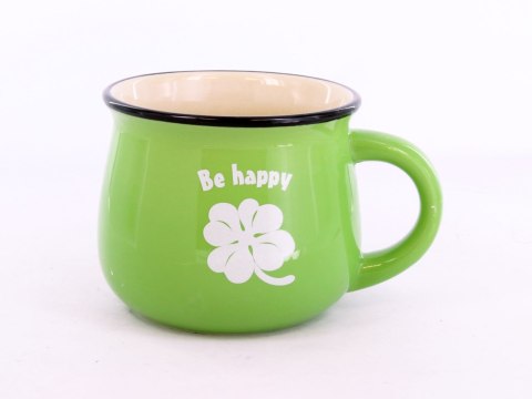Kubek mały, jasna zieleń - Be happy