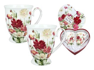 Kpl. 2 kubków w sercu - Kwiaty (CARMANI)
