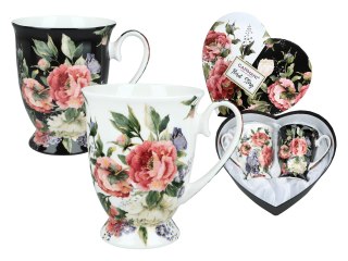 Kpl. 2 kubków w sercu - Kwiaty (CARMANI)