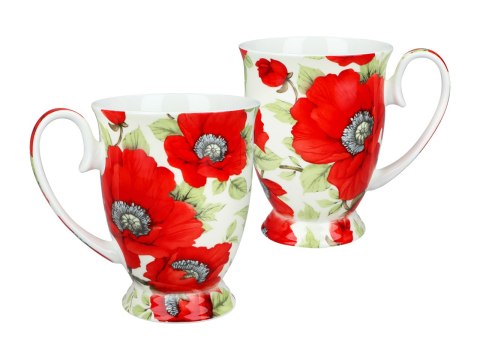 Kpl. 2 kubków w sercu - Maki (CARMANI)