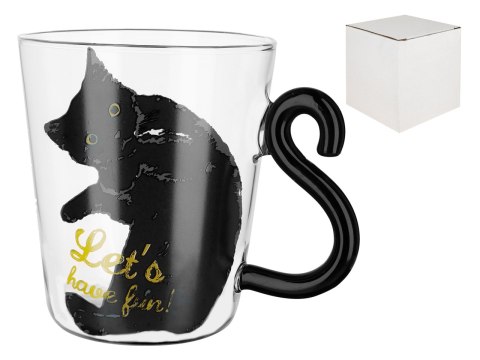 Kubek szklany z kocim ogonem
