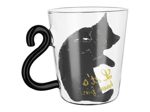Kubek szklany z kocim ogonem