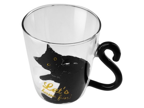 Kubek szklany z kocim ogonem