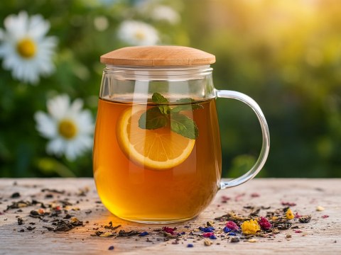 Kubek szklany z zaparzaczem