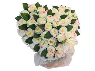 KOMPLET ZESTAW STROIKI NA CMENTARZ BUKIET SERCE KWIATY NA GRÓB