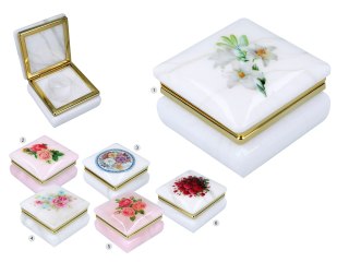 Kasetka alabastrowa kwadratowa 6x6cm (w pudełku)