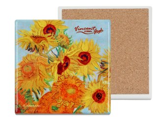 Podkładka ceramiczna, kwadratowa - V. van Gogh, Słoneczkini (CARMANI)