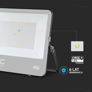 Projektor LED V-TAC CREE CHIP 200W 135lm/W czarna obudowa przewód 1m IP65 VT-44201 4000K 27000lm 6 lat gwarancji