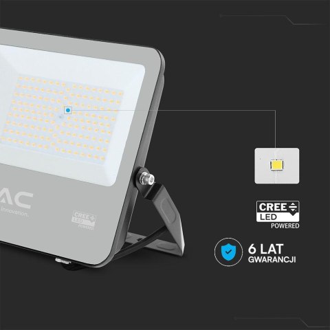Projektor LED V-TAC CREE CHIP 100W 135lm/W czarna obudowa przewód 1m IP65 VT-44101 4000K 11480lm 6 lat gwarancji