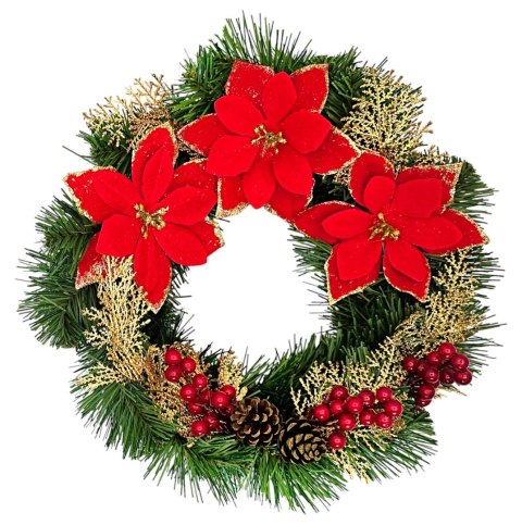 Wianek świąteczny na Boże Narodzenie stroik na drzwi stół dekoracja handmade 40cm