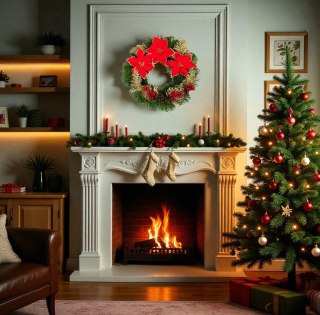 Wianek świąteczny na Boże Narodzenie stroik na drzwi stół dekoracja handmade 40cm