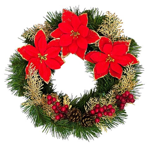 Wianek świąteczny na Boże Narodzenie stroik na drzwi stół dekoracja handmade 40cm